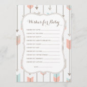 ベビーの弓矢のシャワーゲームの願い アドバイスカード (正面)