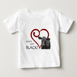 ベビーの得られた黒 ベビーTシャツ