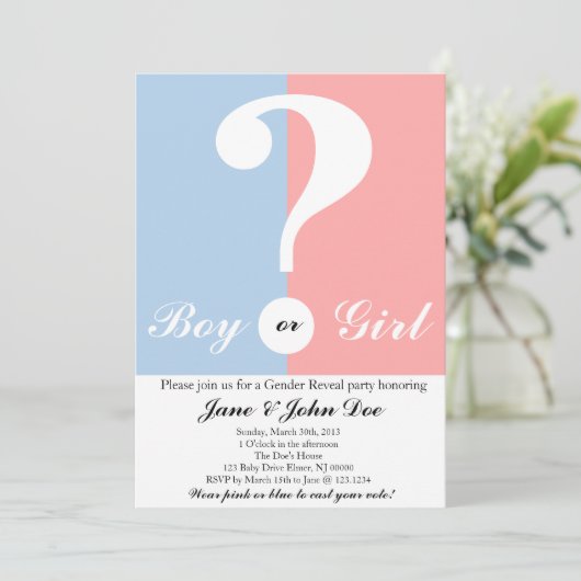 ベビーの性のパーティの招待状 招待状 (スタンド正面)