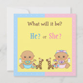 ベビーの性はかわいい漫画のベビーを明らかにします 招待状 (裏面)