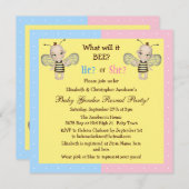 ベビーの性はそれ蜂ものが明らかにしますか。 蜂蜜の蜂 招待状 (正面/裏面)