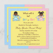 ベビーの性はアフリカ系アメリカ人のベビーを明らかにします 招待状 (正面/裏面)