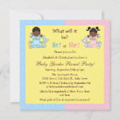 ベビーの性はアフリカ系アメリカ人のベビーを明らかにします 招待状 (正面)