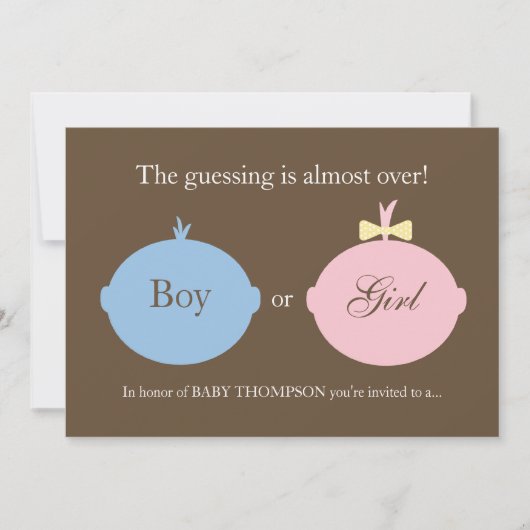 ベビーの性はパーティの招待状を明らかにします 招待状 (正面)