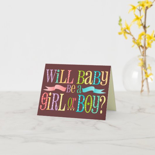 ベビーの性別表示 – カスタムノートカード カード (黄色い花)