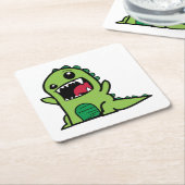 ベビーの恐竜の漫画 スクエアペーパーコースター (アングル)