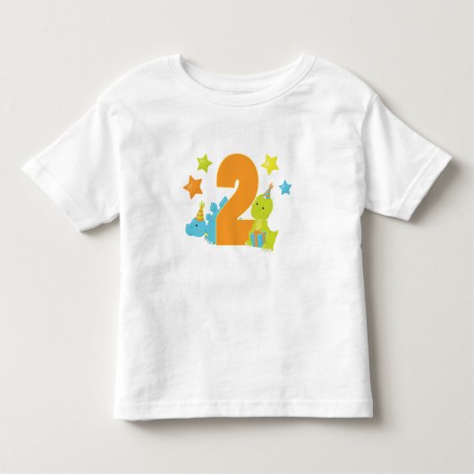 ベビーの恐竜の2歳の誕生日のワイシャツ トドラーTシャツ (正面)