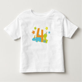 ベビーの恐竜の4歳の誕生日のワイシャツ トドラーTシャツ