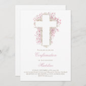 ベビーの息の花が交差する確認 招待状 (正面/裏面)