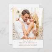 ベビーの息の金ゴールドと白い写真は日付を保存 案内ポストカード (正面/裏面)