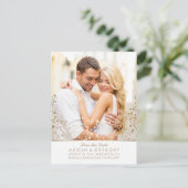 ベビーの息の金ゴールドと白い写真は日付を保存 案内ポストカード (スタンド正面)