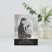 ベビーの息の金ゴールドと黒い写真は日付を保存 案内ポストカード (スタンド正面)