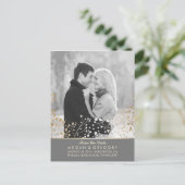 ベビーの息の金ゴールドフォイル写真は日付を保存 案内ポストカード (スタンド正面)