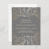 ベビーの息金ゴールド箔は日付を保存 案内ポストカード (正面/裏面)