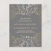 ベビーの息金ゴールド箔は日付を保存 案内ポストカード (正面)