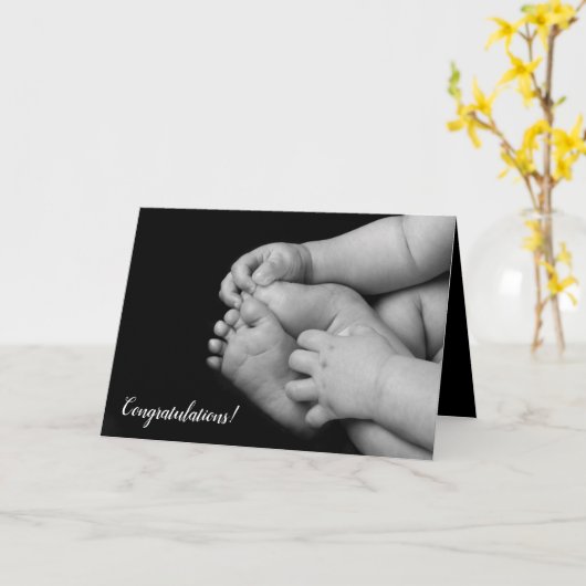 ベビーの手および足 カード (黄色い花)