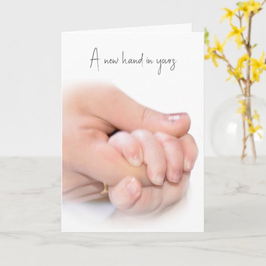 ベビーの手祝い カード (黄色い花)