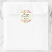 ベビーの招待状または好意のステッカー – おもしろいファブリック ラウンドシール (バッグ)