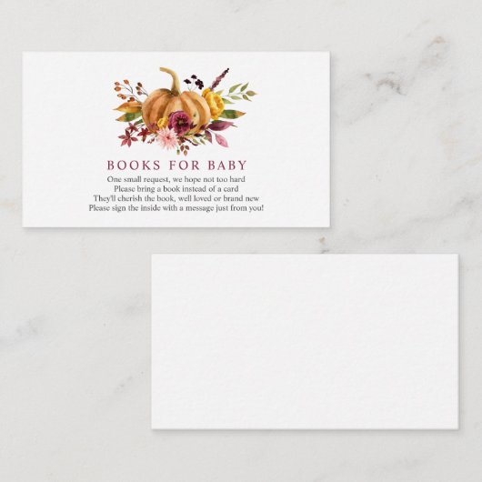 ベビーの挿入物カードのためのカボチャ本 エンクロージャーカード (正面/裏面)