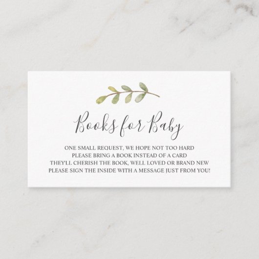 ベビーの挿入物カードのための本 エンクロージャーカード (正面)