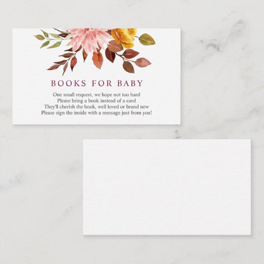ベビーの挿入物カードのための秋の本 エンクロージャーカード (正面/裏面)