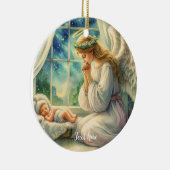 ベビーの揺祈りかごによる守護天使 セラミックオーナメント (右)
