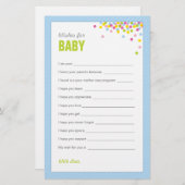 ベビーの散水/赤ちゃんシャワーの願いベビー – 青 (正面/裏面)