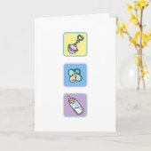 ベビーの新しい親へのお祝い カード (黄色い花)