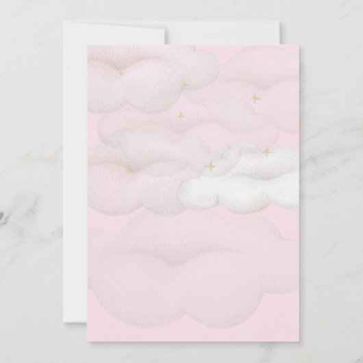 ベビーの方法テディベアとバルーン赤ちゃんシャワー 招待状 (裏面)