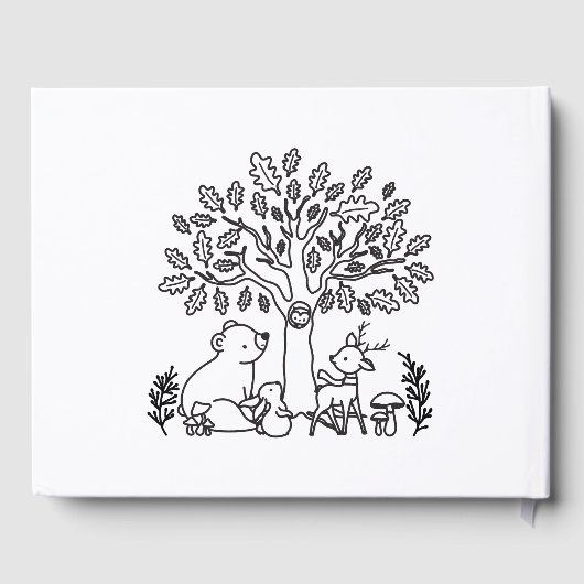 ベビーの旅ウッドランドアニマルズベビーシャワー ゲストブック (裏面)