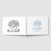 ベビーの旅ブルーウッドランド動物ベビーシャワー ゲストブック (全面)