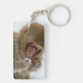 ベビーの日本のなマカク属|の雪猿 キーホルダー (裏面)