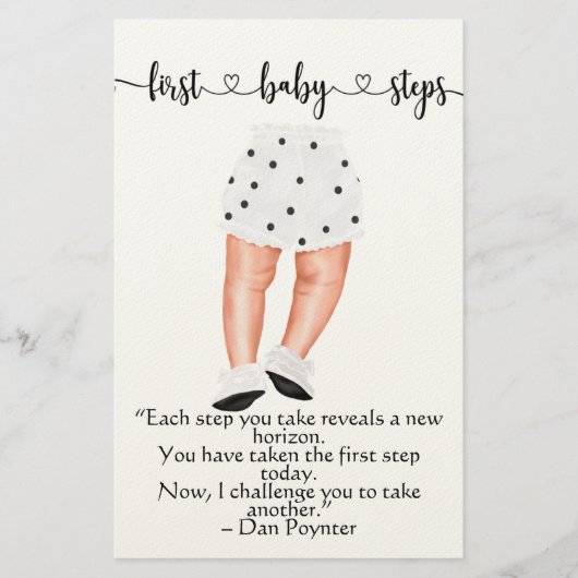 ベビーの最初のステップ引用文ひな形 便箋 (正面)