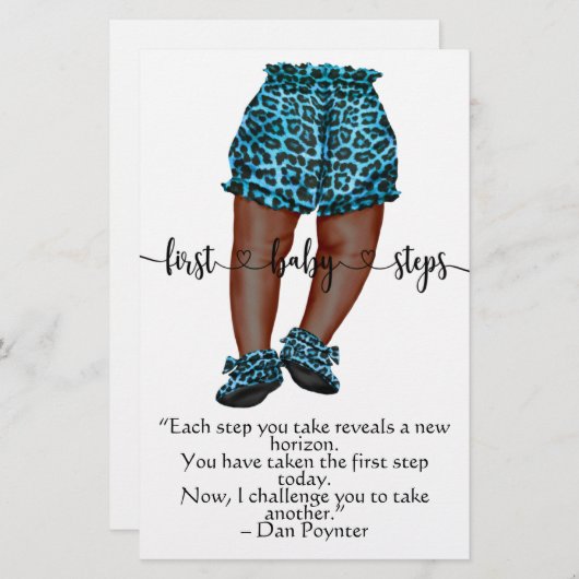 ベビーの最初のステップ引用文 便箋 (正面/裏面)