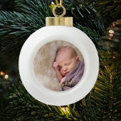 ベビーの最初のフォトエレガント金ゴールド文字のカスタム作成 セラミックボールオーナメント