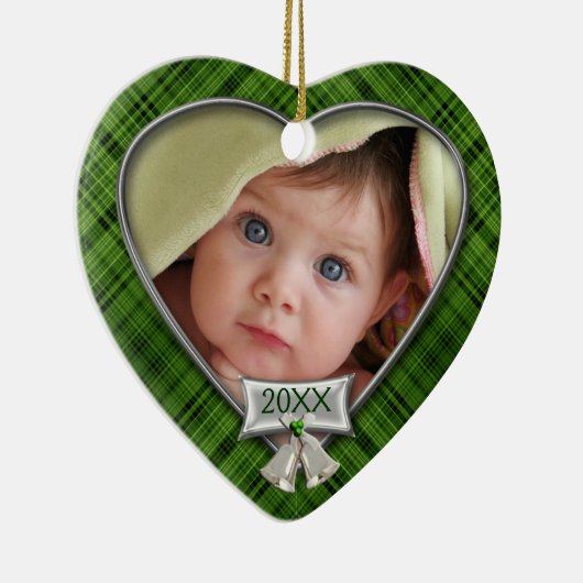 ベビーの最初の写真フレーム セラミックオーナメント (右)