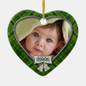 ベビーの最初の写真フレーム セラミックオーナメント (正面)