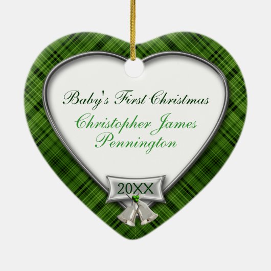 ベビーの最初の写真フレーム セラミックオーナメント (裏面)