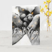 ベビーの最初の年のグリーティングカード カード (黄色い花)