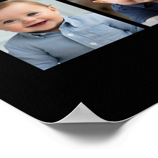 ベビーの最初の年のコラージュの背景色の変更 ポスター (角)