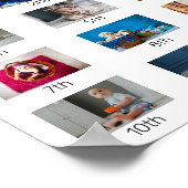 ベビーの最初の年の写真ポスターのコラージュをパーソナライズ ポスター (角)