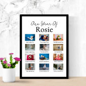 ベビーの最初の年の節目の最初の誕生日の写真 ポスター