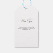 ベビーの最初の誕生日ありがとうエレガントスクリプトスワッシュ ギフトタグ (裏面)