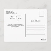 ベビーの最初の誕生日ありがとうエレガントスクリプトスワッシュ ポストカード (裏面)