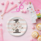 ベビーの最初の誕生日シャビーシックなバラフローラパーティー ペーパープレート (パーティー)