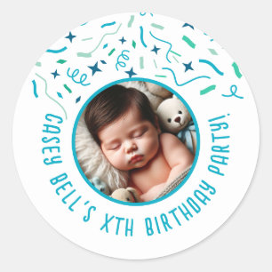 ベビーの最初の誕生日トドラーキッズカスタムパーティー ラウンドシール