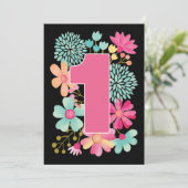 ベビーの最初の誕生日ナンバー1パーティーカスタム招待状 招待状 (スタンド正面)