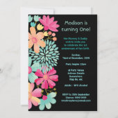 ベビーの最初の誕生日ナンバー1パーティーカスタム招待状 招待状 (裏面)