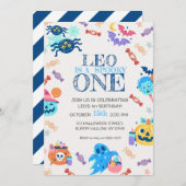 ベビーの最初の誕生日ハローウィンパーティ招待状 招待状 (正面/裏面)