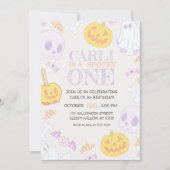 ベビーの最初の誕生日ハローウィンパーティ招待状 招待状 (正面)